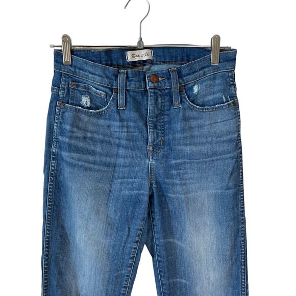 MADEWELL Women's TALL Slim Straight Distressed Jeans Medium Wash Size 26 Tall - Picture 3 of 12